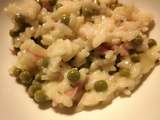 Risotto crémeux aux petits pois et jambon cru