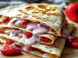 Strawberry Cheesecake Quesadilla Recipe with Creamy Filling and Sweet Berries