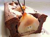 Cake au chocolat aux poires debout