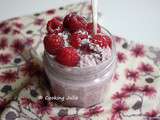 Chia pudding avoine, coco et framboise