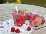 Confiture de pêches blanches et framboises