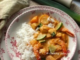 Curry de crevettes au potiron et poireau