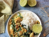 Curry de poulet, épinards et pois chiches