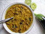 Dhal d'aubergines et lentilles corail