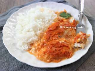 Filets de limande, sauce crémeuse à la tomate