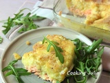 Hachis parmentier au saumon, ail et fines herbes