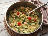 One pan pasta saumon et courgette