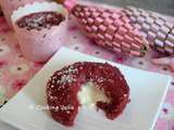 Petits moelleux aux framboises, coeur coulant de chocolat blanc