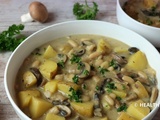 Ragoût de champignons, haricots blancs et pommes de terre