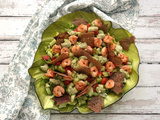 Salade de crudités aux chips de sarrasin