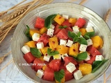 Salade de pastèque, mangue et feta