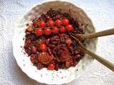 Salade rouge : quinoa, tomates et haricots