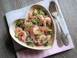 Salade saint valentin (crevettes, pamplemousse et avocat)