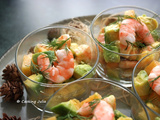 Tartare d'avocat, crevettes et kaki