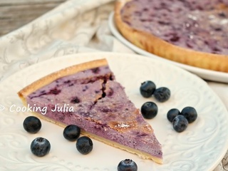 Tarte cheesecake aux myrtilles