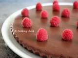 Tarte oreo, framboise et chocolat