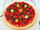 Tarte renversée aux fraises pour Pâques