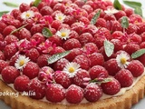 Tarte renversée aux framboises