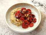 Tomates confites et purée de pois chiches