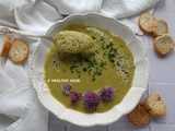 Velouté de courgettes et petits pois à la ciboulette