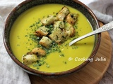 Velouté de petits pois carottes et ses croûtons