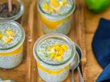 Pudding de Chia à la mangue et citron vert au lait de coco