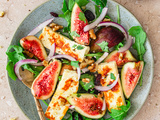 Salade halloumi grillé, figues & Noix