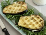 Gaufres d'aubergines façon croque monsieur