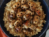 Halloween #44 - Riz frit aux champignons têtes de mort
