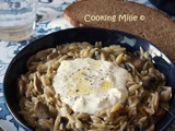 Orzotto crémeux aux champignons et stracciatella