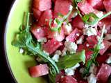 Salade de pastèque, feta et roquette