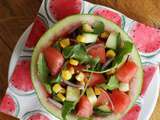 Salade fraîche de pastèque, maïs et concombre