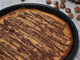 Tarte à la crème de noisettes et aux pépites de chocolat