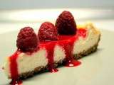 Cheesecake, coulis de framboises