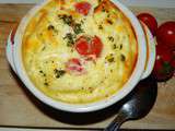 Clafoutis chèvre frais, tomates cerise