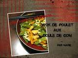 Wok de poulet  aux bonbons boules de gom