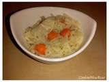 Dinde au citron vert, riz et billes de carottes