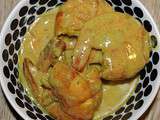 Crevettes au curry & lait de coco