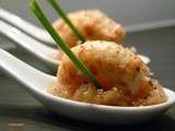 Cuilleres de langoustines a l’ananas epice