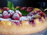 Gateau renverse aux framboises