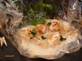 Papillote cristalline de gambas a la citronnelle & au lait de coco