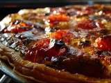 Quiche aux jeunes pousses d’epinard, feta & tomates cerise caramelises