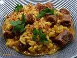 Risotto au curcuma & aux merguez