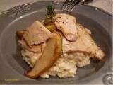 Risotto au foie gras & poires aux epices