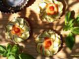 Rosaces de courgettes & saumon fume