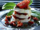 Salade caprese aux tomates sechees