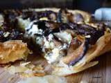 Tarte au caviar d’aubergine, feta & poelee de champignons