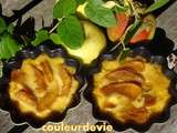 Petits flans aux pommes, crème et calvados