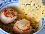 Coquilles Saint Jacques sur fondue de poireaux au curry