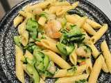 Penne aux crevettes et aux courgettes